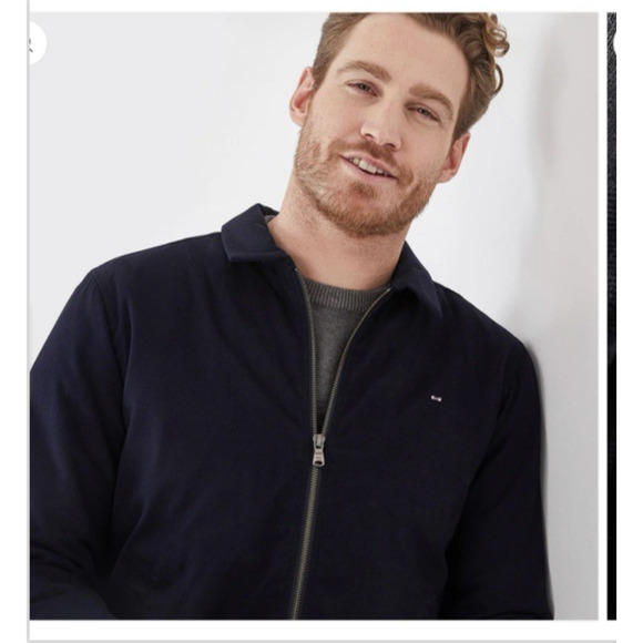 $395 Eden Park Paris Men’s Zip Through Bomber Coat Jacket Navy Quiet Luxury - Picture 13 of 15